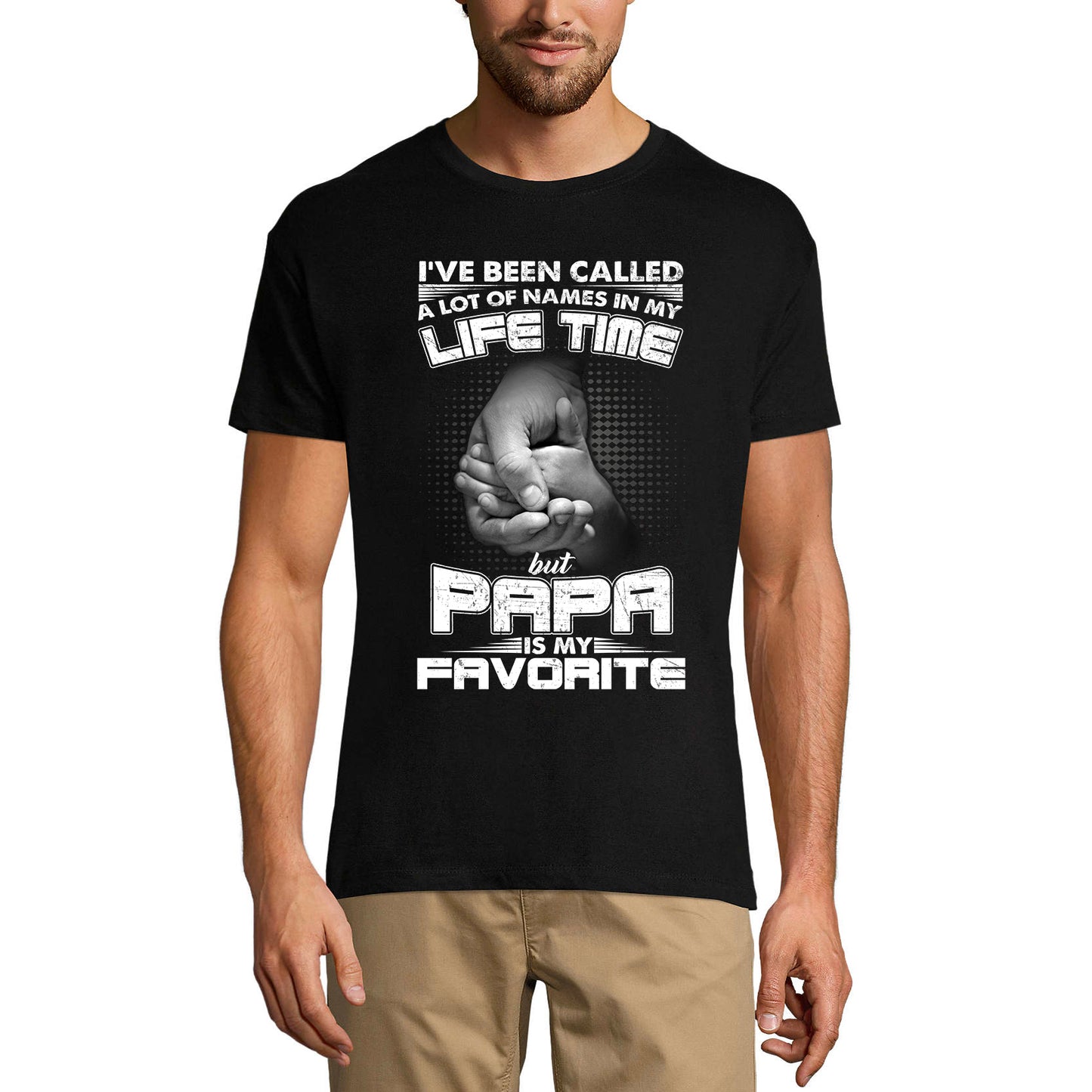 ULTRABASIC Men's Graphic T-Shirt Papa Is My Favorite - Baby Hand - Vintage Shirt