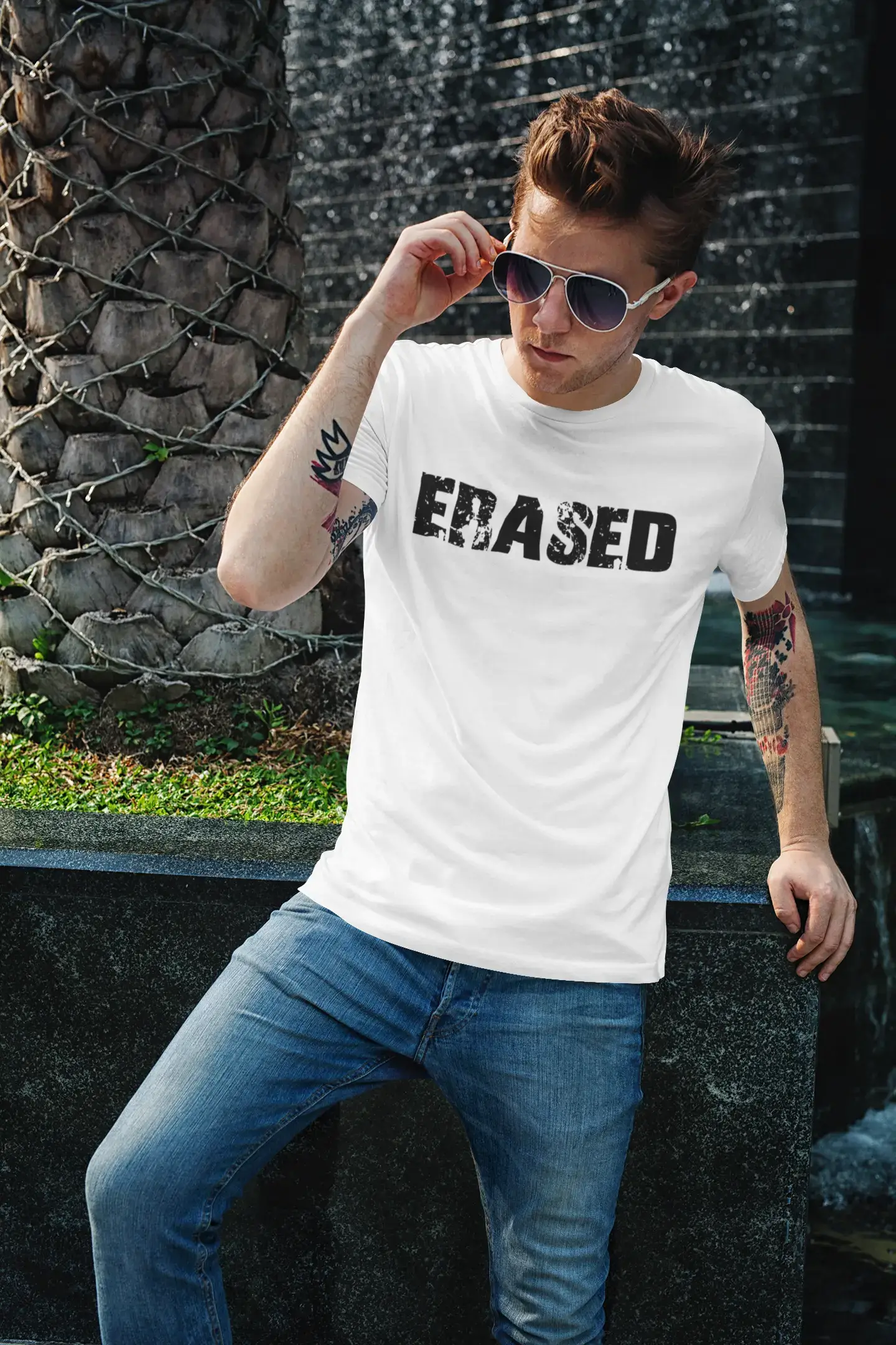 Homme T Shirt Graphique Imprimé Vintage Tee Erased