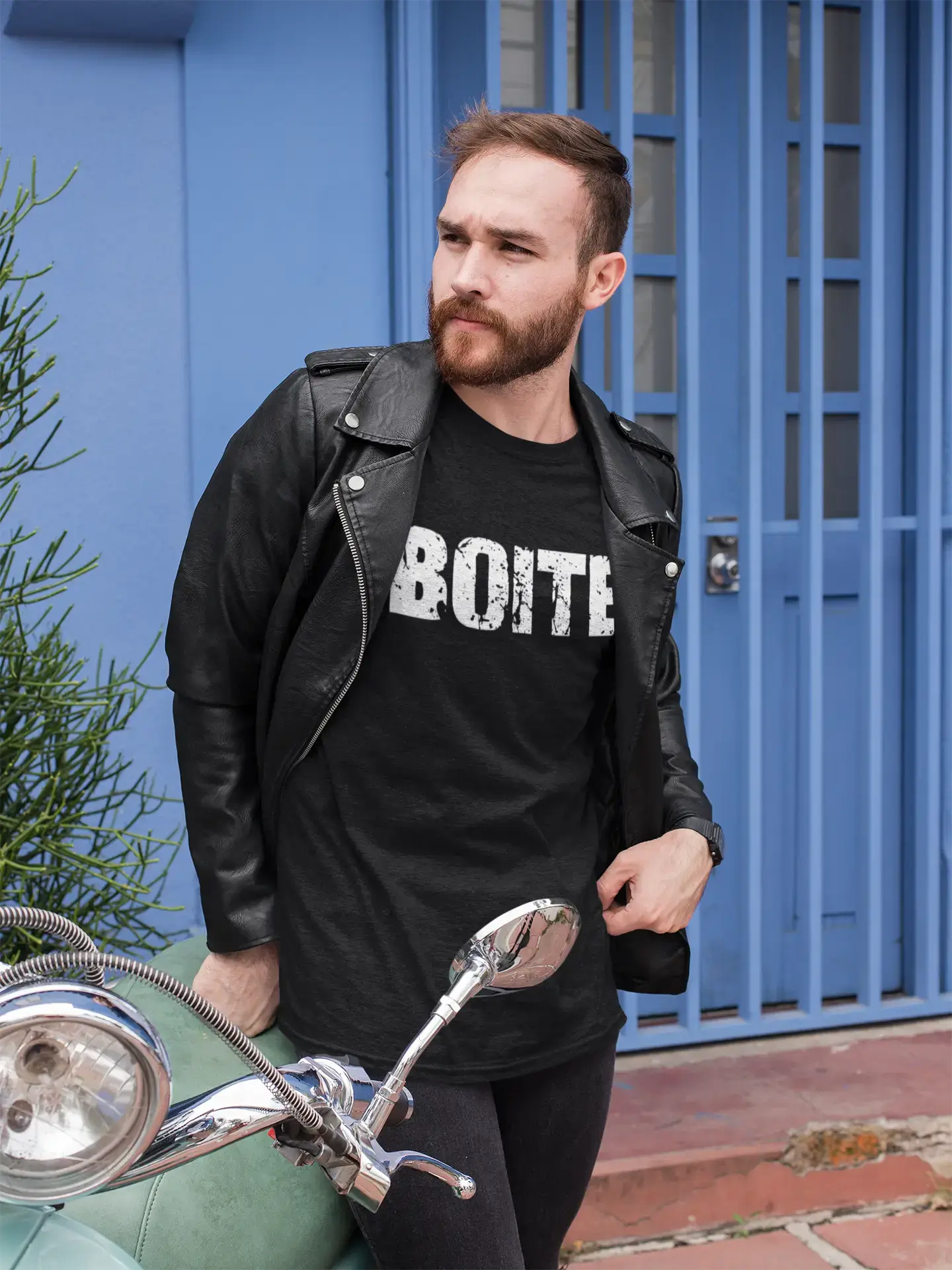 boite Men's Retro T shirt Black Birthday Gift 00553