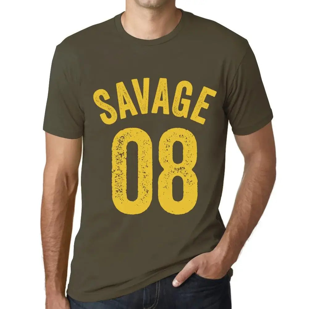 Men's Graphic T-Shirt Savage 08 8th Birthday Anniversary 8 Year Old Gift 2016 Vintage Eco-Friendly Short Sleeve Novelty Tee