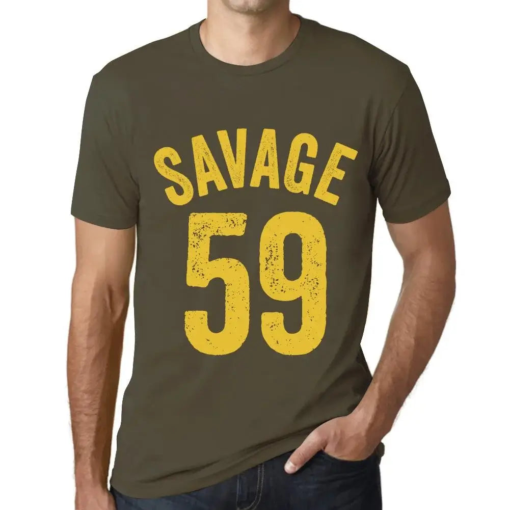 Men's Graphic T-Shirt Savage 59 59th Birthday Anniversary 59 Year Old Gift 1965 Vintage Eco-Friendly Short Sleeve Novelty Tee