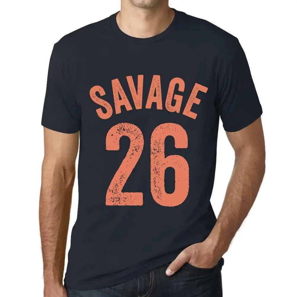 Men's Graphic T-Shirt Savage 26 26th Birthday Anniversary 26 Year Old Gift 1998 Vintage Eco-Friendly Short Sleeve Novelty Tee