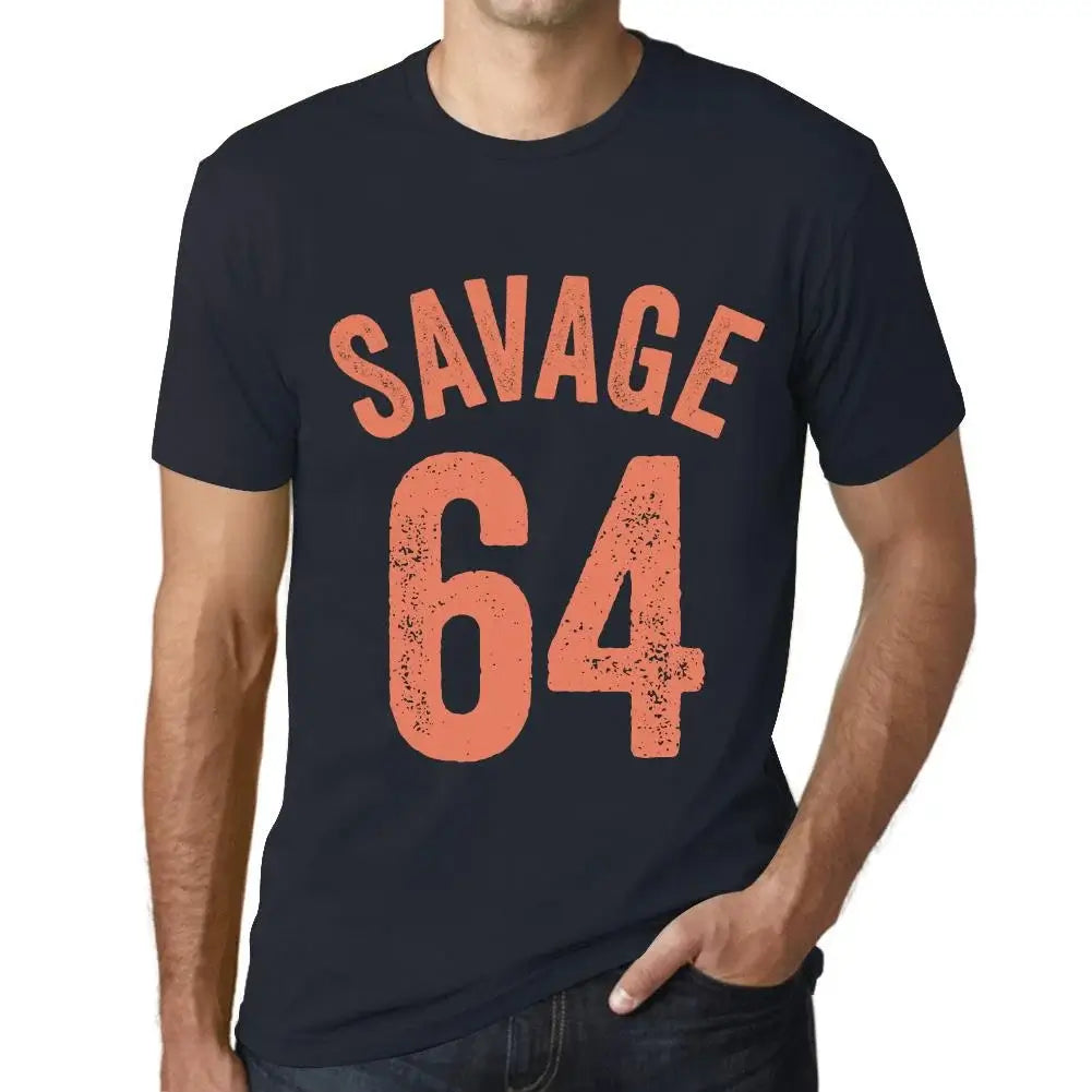 Men's Graphic T-Shirt Savage 64 64th Birthday Anniversary 64 Year Old Gift 1960 Vintage Eco-Friendly Short Sleeve Novelty Tee