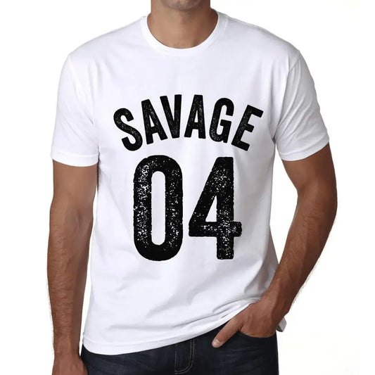 Men's Graphic T-Shirt Savage 04 4th Birthday Anniversary 4 Year Old Gift 2020 Vintage Eco-Friendly Short Sleeve Novelty Tee