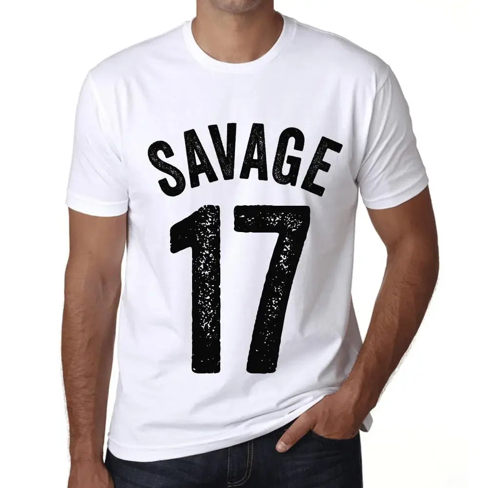 Men's Graphic T-Shirt Savage 17 17th Birthday Anniversary 17 Year Old Gift 2007 Vintage Eco-Friendly Short Sleeve Novelty Tee