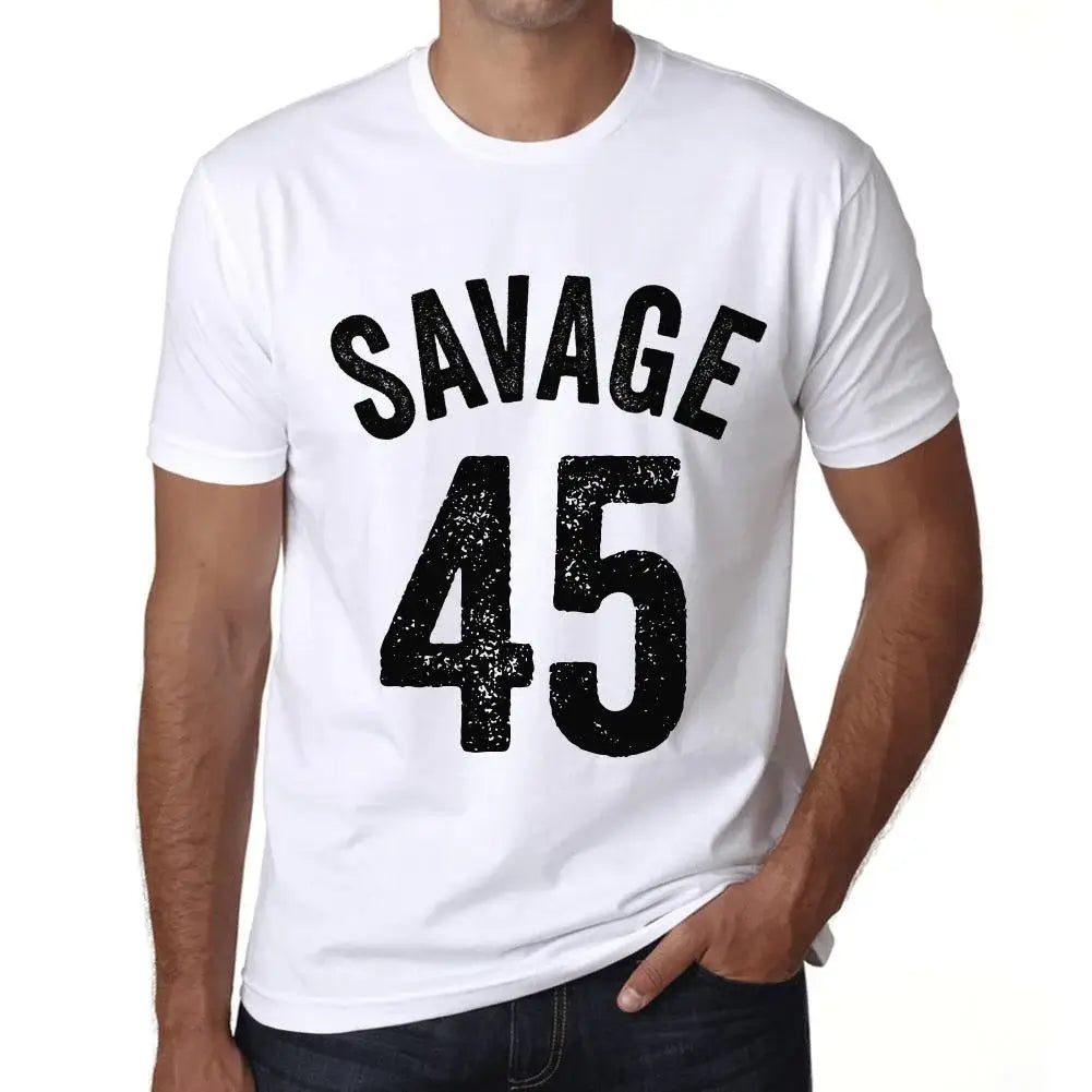 Men's Graphic T-Shirt Savage 45 45th Birthday Anniversary 45 Year Old Gift 1979 Vintage Eco-Friendly Short Sleeve Novelty Tee