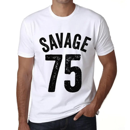 Men's Graphic T-Shirt Savage 75 75th Birthday Anniversary 75 Year Old Gift 1949 Vintage Eco-Friendly Short Sleeve Novelty Tee