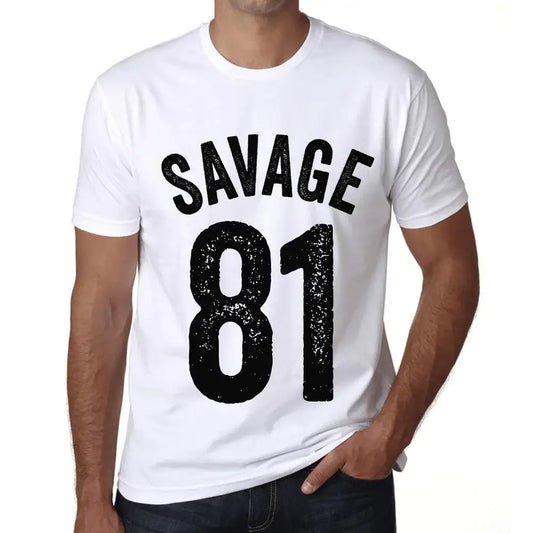 Men's Graphic T-Shirt Savage 81 81st Birthday Anniversary 81 Year Old Gift 1943 Vintage Eco-Friendly Short Sleeve Novelty Tee