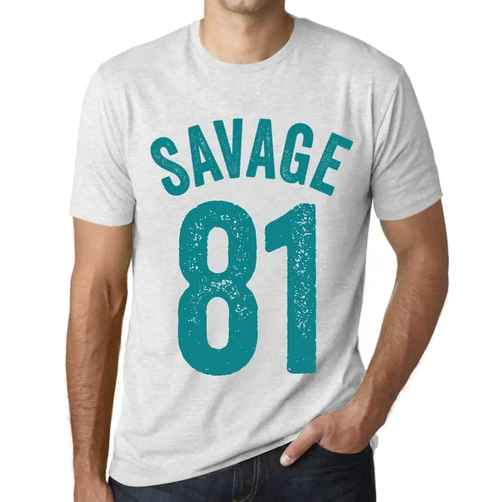 Men's Graphic T-Shirt Savage 81 81st Birthday Anniversary 81 Year Old Gift 1943 Vintage Eco-Friendly Short Sleeve Novelty Tee