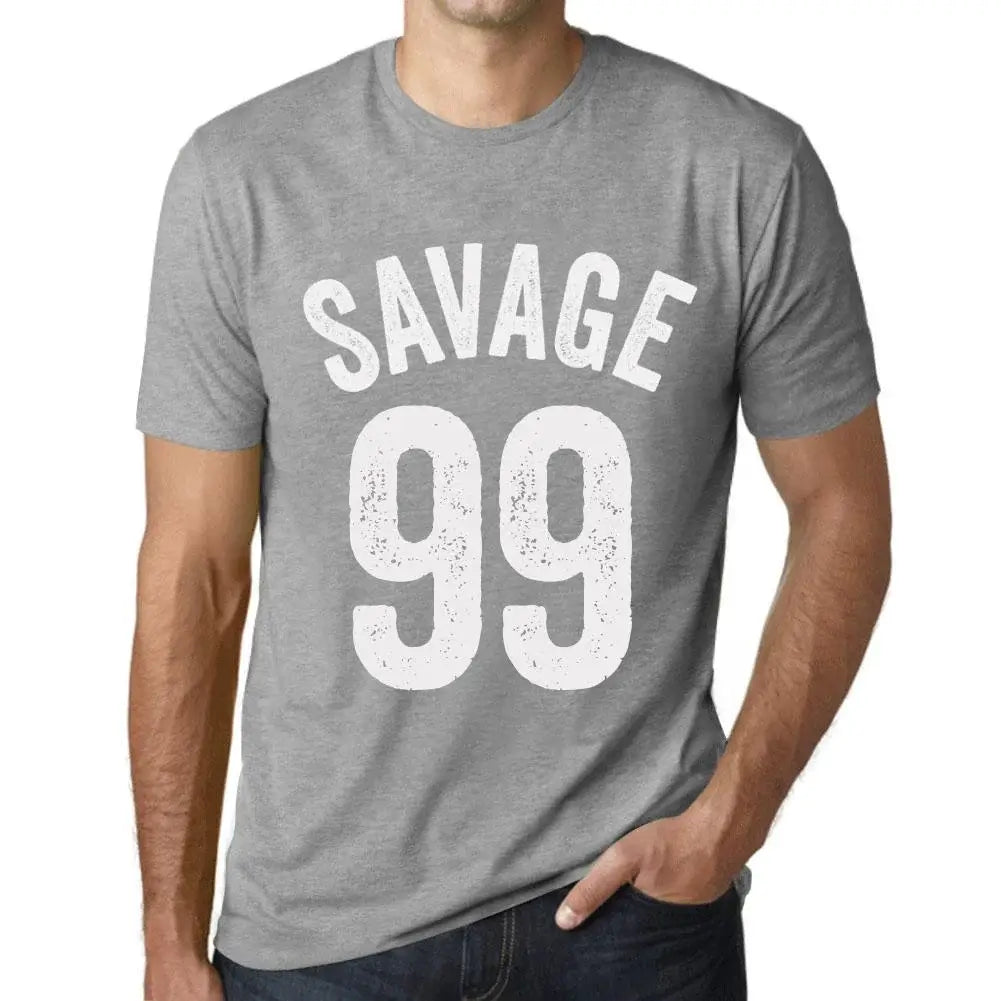 Men's Graphic T-Shirt Savage 99 99th Birthday Anniversary 99 Year Old Gift 1925 Vintage Eco-Friendly Short Sleeve Novelty Tee