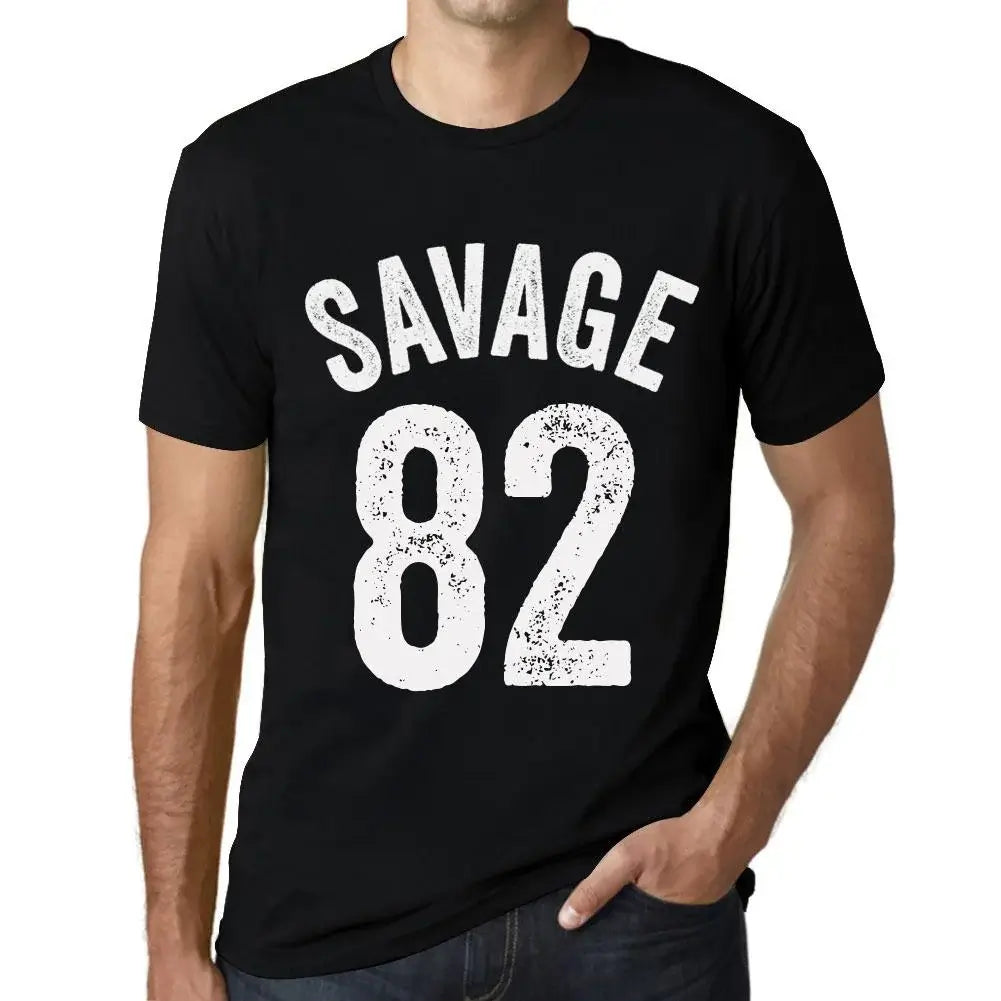 Men's Graphic T-Shirt Savage 82 82nd Birthday Anniversary 82 Year Old Gift 1942 Vintage Eco-Friendly Short Sleeve Novelty Tee