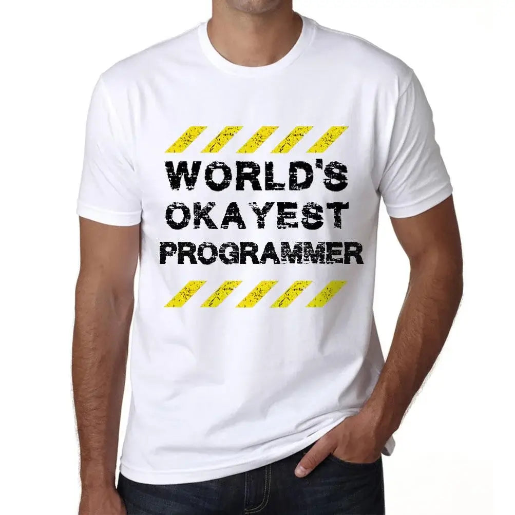 Men's Graphic T-Shirt Worlds Okayest Programmer Eco-Friendly Limited Edition Short Sleeve Tee-Shirt Vintage Birthday Gift Novelty