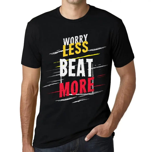 Men's Graphic T-Shirt Worry Less Beat More Eco-Friendly Limited Edition Short Sleeve Tee-Shirt Vintage Birthday Gift Novelty