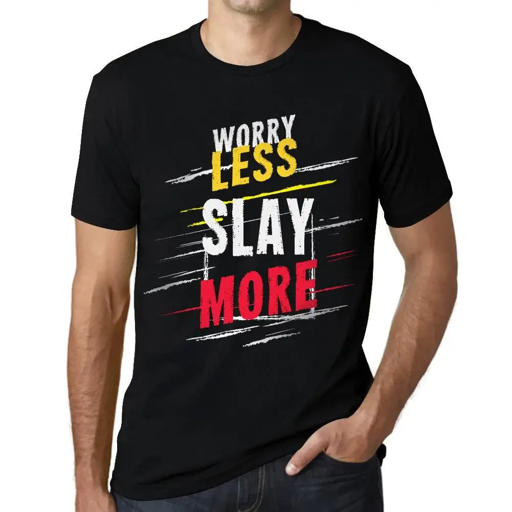 Men's Graphic T-Shirt Worry Less Slay More Eco-Friendly Limited Edition Short Sleeve Tee-Shirt Vintage Birthday Gift Novelty