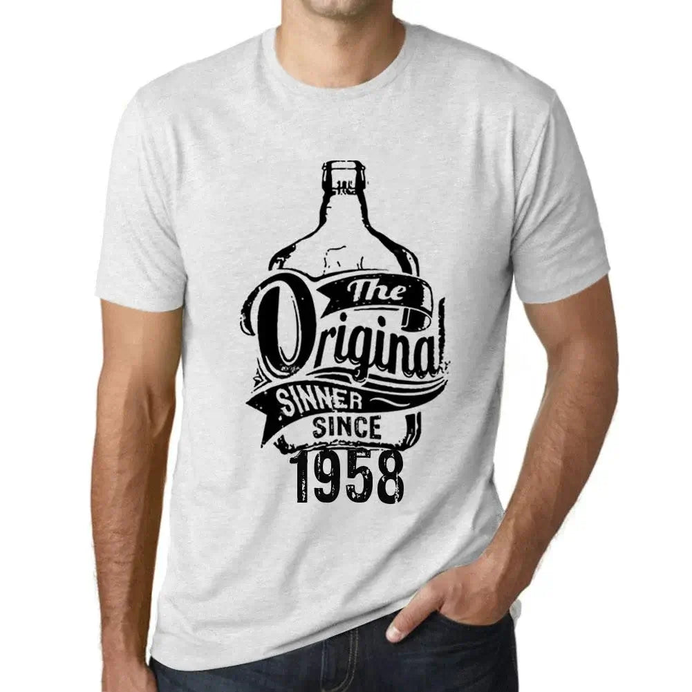 Men's Graphic T-Shirt The Original Sinner Since 1958 66th Birthday Anniversary 66 Year Old Gift 1958 Vintage Eco-Friendly Short Sleeve Novelty Tee