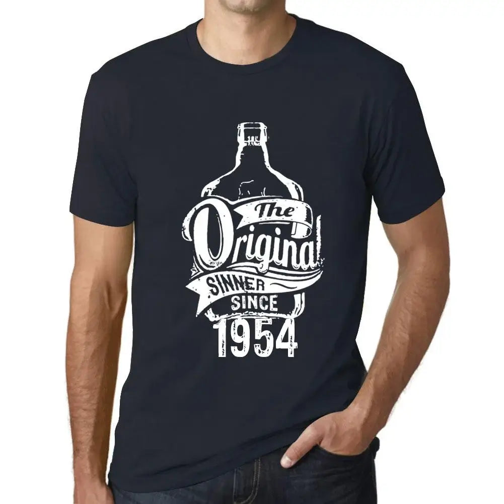 Men's Graphic T-Shirt The Original Sinner Since 1954 70th Birthday Anniversary 70 Year Old Gift 1954 Vintage Eco-Friendly Short Sleeve Novelty Tee