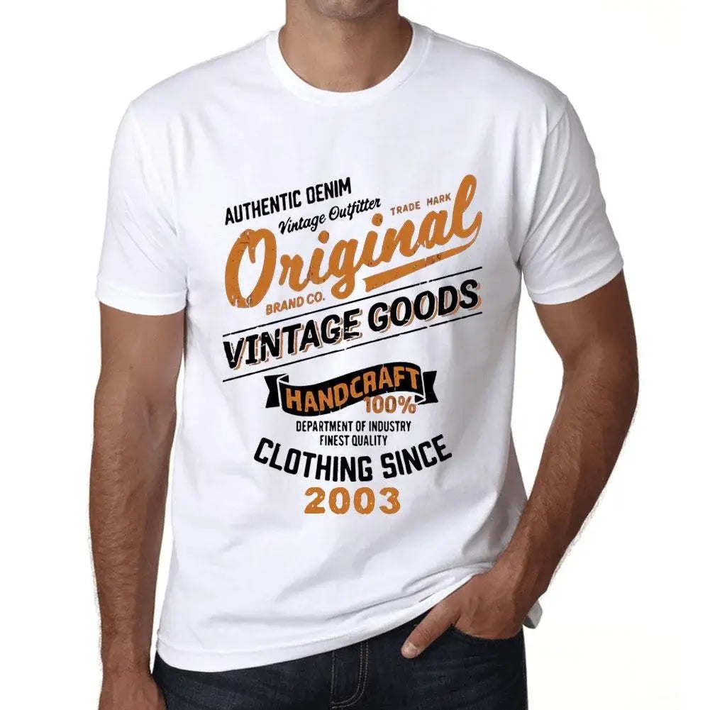 Men's Graphic T-Shirt Original Vintage Clothing Since 2003 21st Birthday Anniversary 21 Year Old Gift 2003 Vintage Eco-Friendly Short Sleeve Novelty Tee