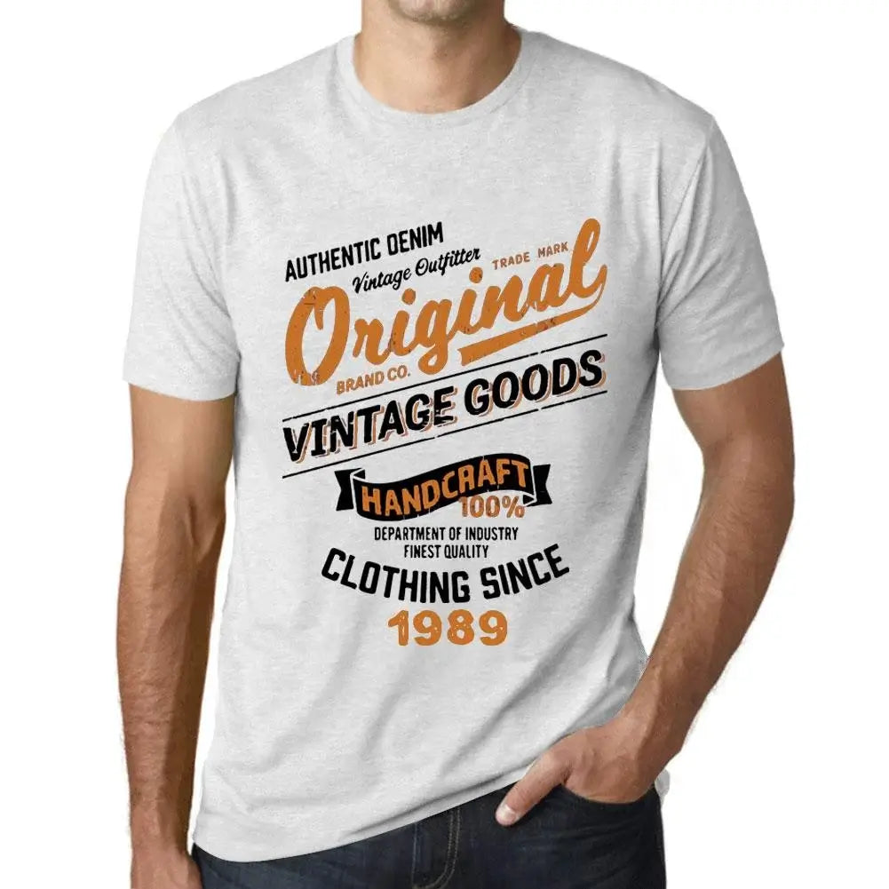 Men's Graphic T-Shirt Original Vintage Clothing Since 1989 35th Birthday Anniversary 35 Year Old Gift 1989 Vintage Eco-Friendly Short Sleeve Novelty Tee