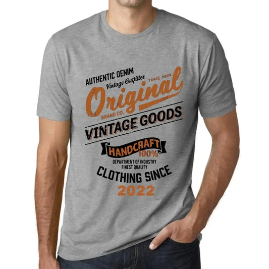 Men's Graphic T-Shirt Original Vintage Clothing Since 2022 2nd Birthday Anniversary 2 Year Old Gift 2022 Vintage Eco-Friendly Short Sleeve Novelty Tee