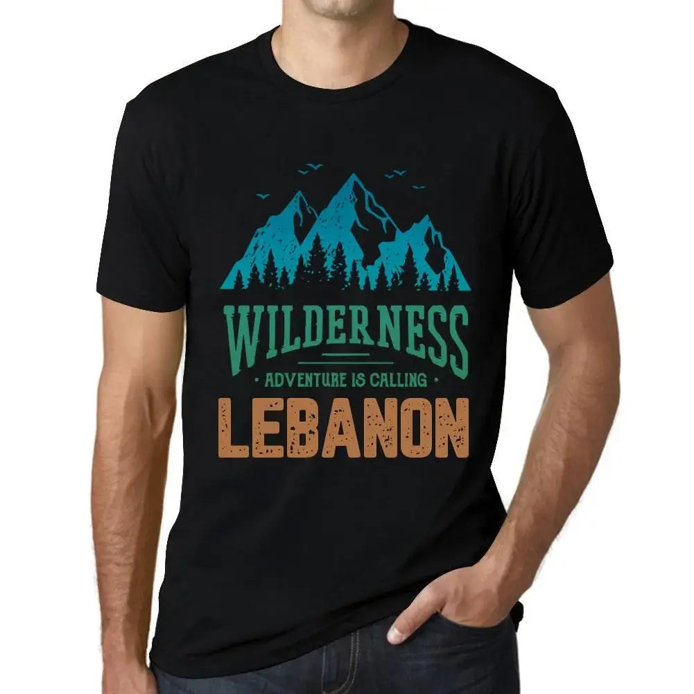 Men's Graphic T-Shirt Wilderness, Adventure Is Calling Lebanon Eco-Friendly Limited Edition Short Sleeve Tee-Shirt Vintage Birthday Gift Novelty