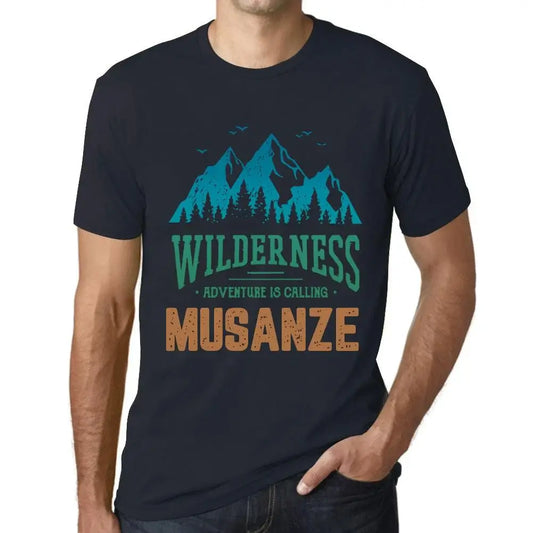 Men's Graphic T-Shirt Wilderness, Adventure Is Calling Musanze Eco-Friendly Limited Edition Short Sleeve Tee-Shirt Vintage Birthday Gift Novelty