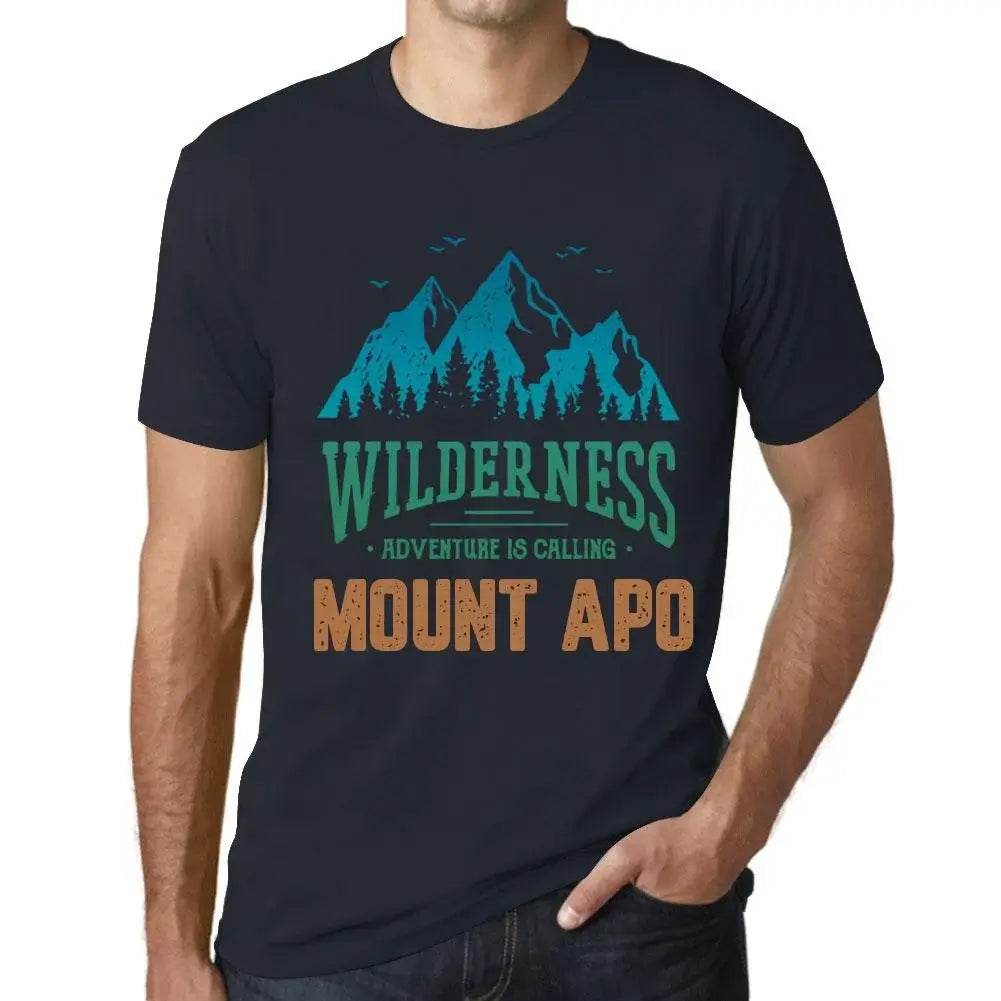 Men's Graphic T-Shirt Wilderness, Adventure Is Calling Mount Apo Eco-Friendly Limited Edition Short Sleeve Tee-Shirt Vintage Birthday Gift Novelty