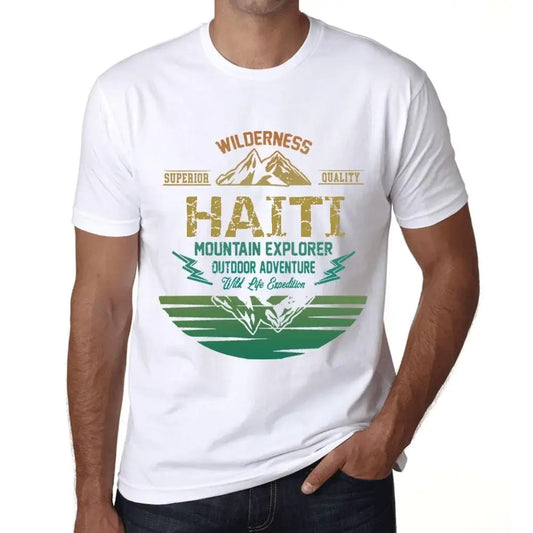 Men's Graphic T-Shirt Outdoor Adventure, Wilderness, Mountain Explorer Haiti Eco-Friendly Limited Edition Short Sleeve Tee-Shirt Vintage Birthday Gift Novelty