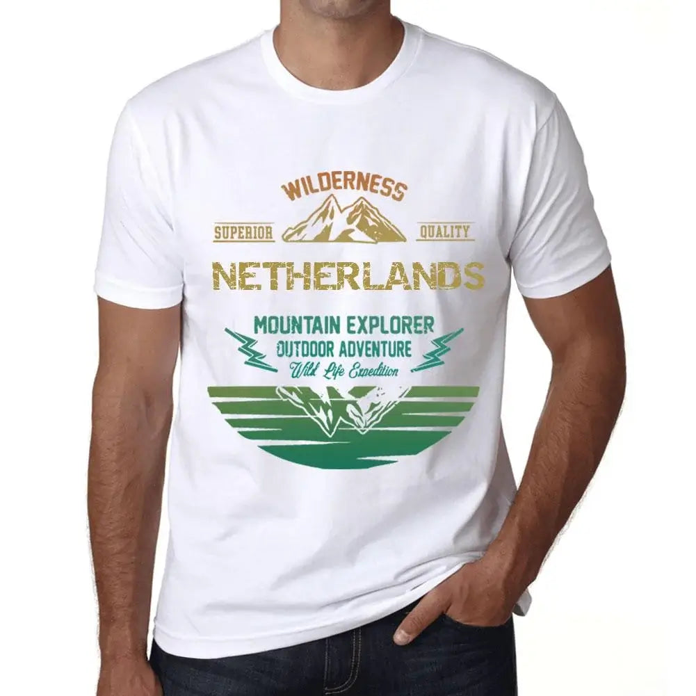 Men's Graphic T-Shirt Outdoor Adventure, Wilderness, Mountain Explorer Netherlands Eco-Friendly Limited Edition Short Sleeve Tee-Shirt Vintage Birthday Gift Novelty