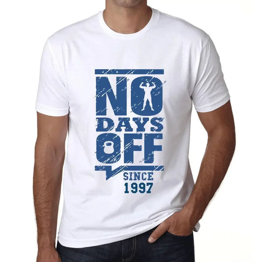 Men's Graphic T-Shirt No Days Off Since 1997 27th Birthday Anniversary 27 Year Old Gift 1997 Vintage Eco-Friendly Short Sleeve Novelty Tee