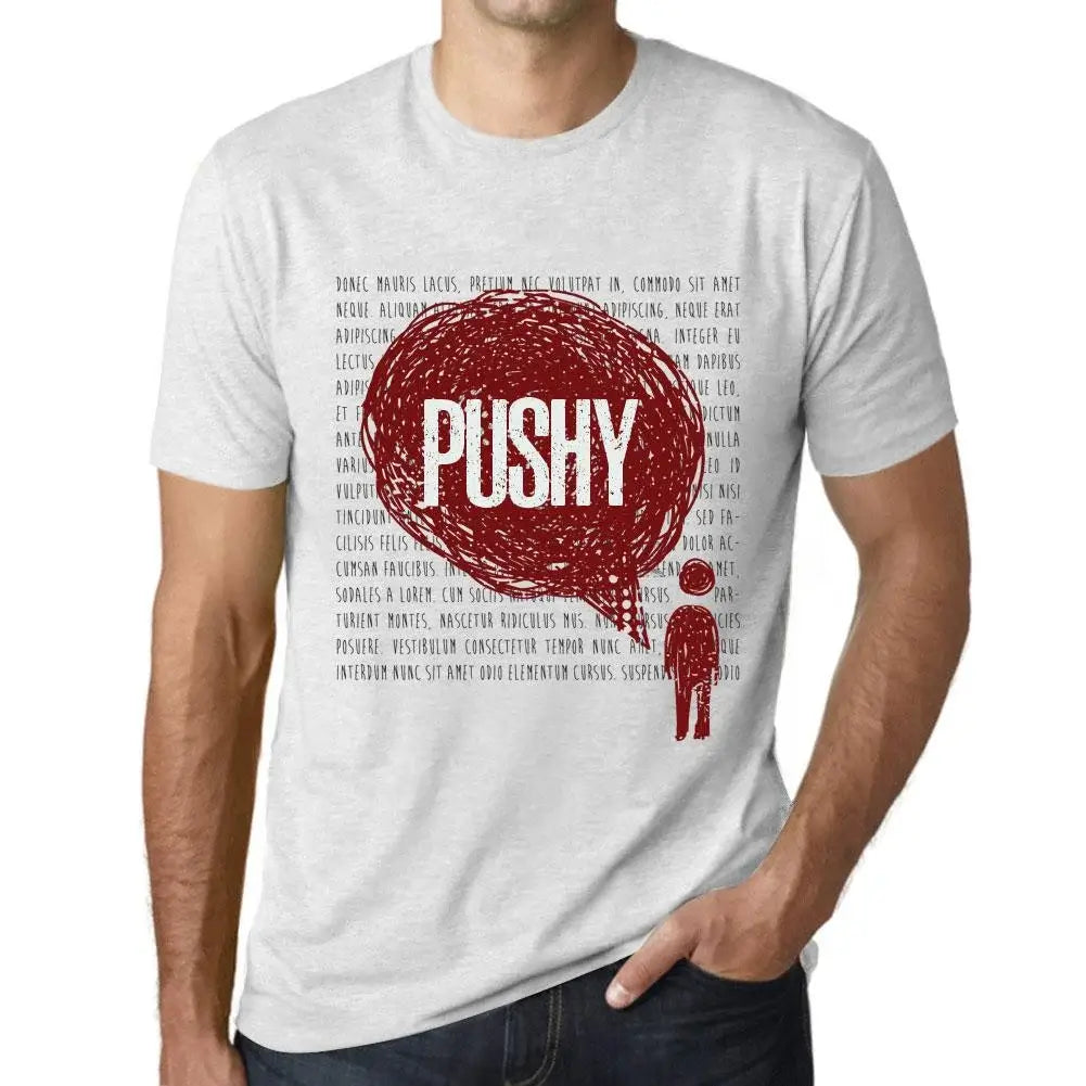 Men's Graphic T-Shirt Thoughts Pushy Eco-Friendly Limited Edition Short Sleeve Tee-Shirt Vintage Birthday Gift Novelty