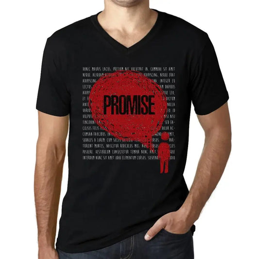Men's Graphic T-Shirt V Neck Thoughts Promise Eco-Friendly Limited Edition Short Sleeve Tee-Shirt Vintage Birthday Gift Novelty