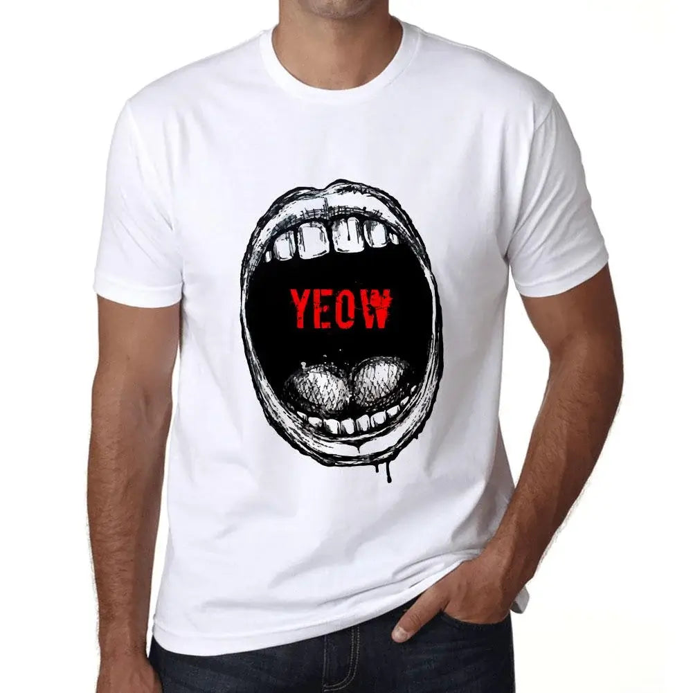 Men's Graphic T-Shirt Mouth Expressions Yeow Eco-Friendly Limited Edition Short Sleeve Tee-Shirt Vintage Birthday Gift Novelty