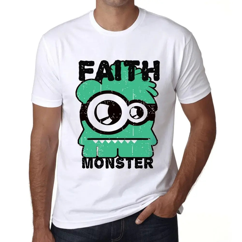 Men's Graphic T-Shirt Faith Monster Eco-Friendly Limited Edition Short Sleeve Tee-Shirt Vintage Birthday Gift Novelty