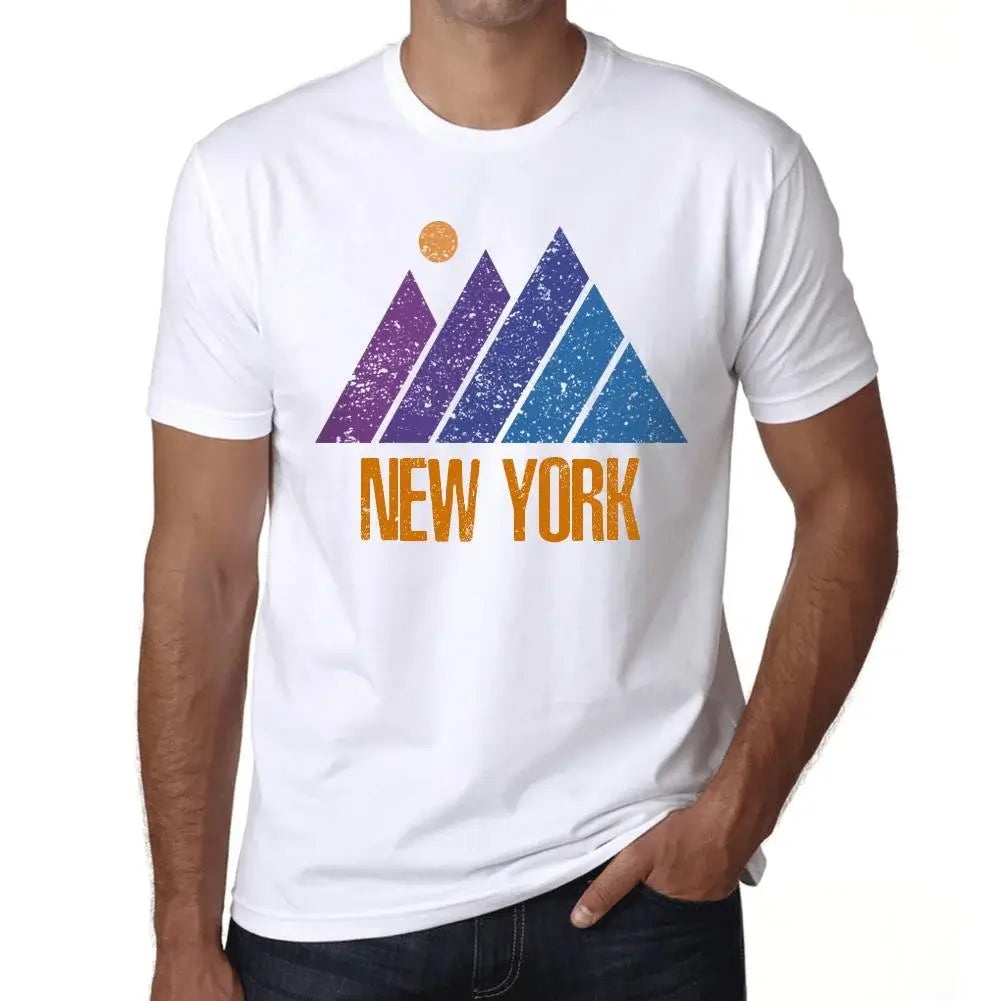 Men's Graphic T-Shirt Mountain New York Eco-Friendly Limited Edition Short Sleeve Tee-Shirt Vintage Birthday Gift Novelty