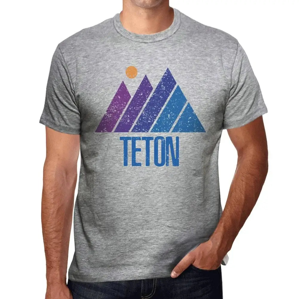 Men's Graphic T-Shirt Mountain Teton Eco-Friendly Limited Edition Short Sleeve Tee-Shirt Vintage Birthday Gift Novelty