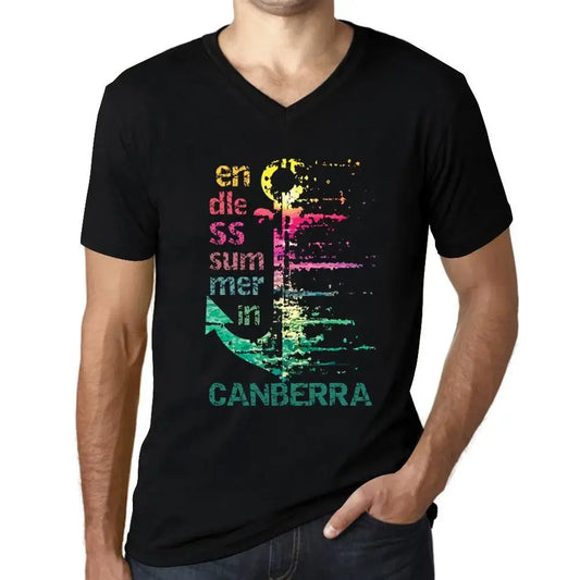 Men's Graphic T-Shirt V Neck Endless Summer In Canberra Eco-Friendly Limited Edition Short Sleeve Tee-Shirt Vintage Birthday Gift Novelty