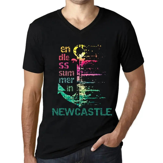 Men's Graphic T-Shirt V Neck Endless Summer In Newcastle Eco-Friendly Limited Edition Short Sleeve Tee-Shirt Vintage Birthday Gift Novelty