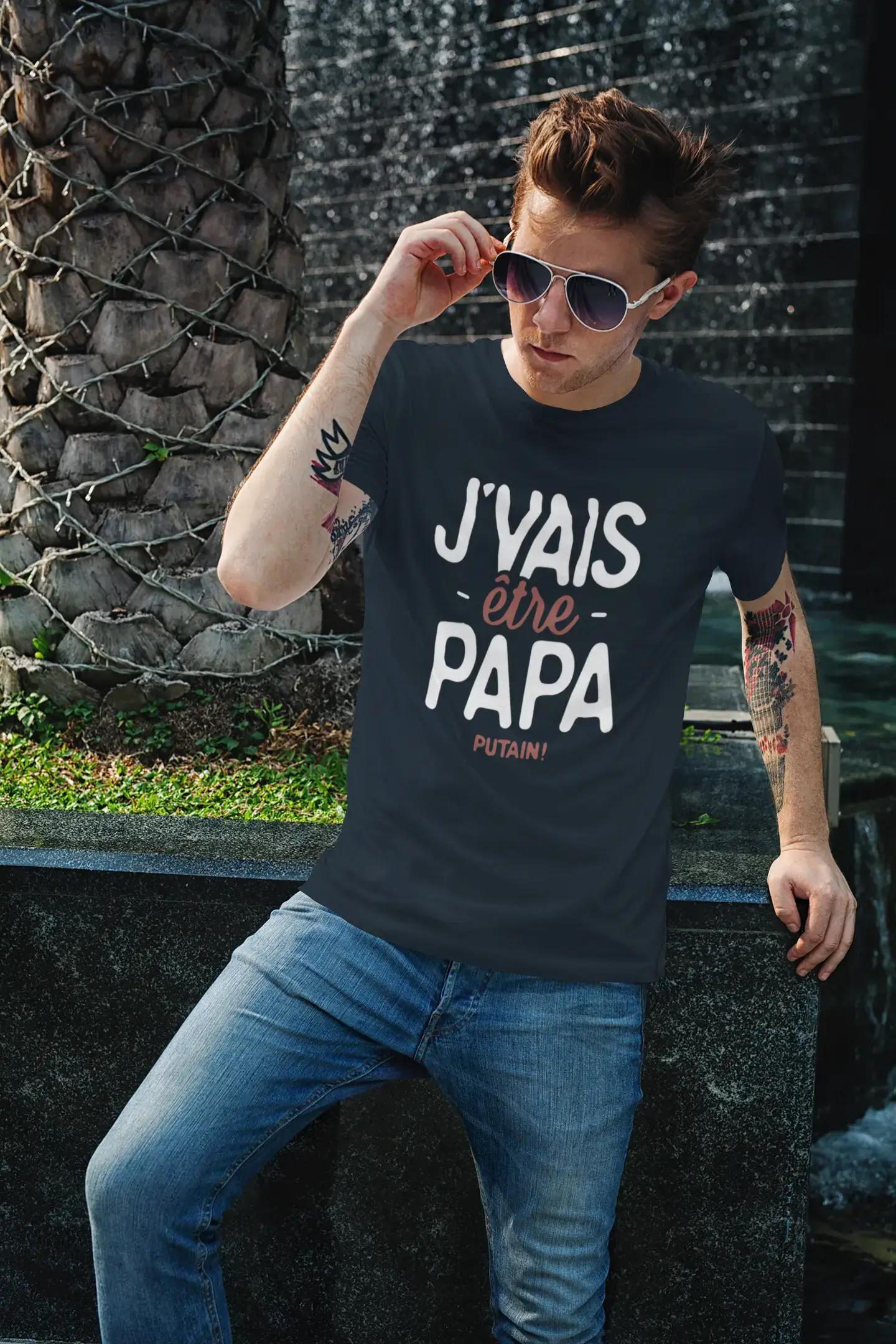 ULTRABASIC - Men's Tee Shirt Vintage T-shirt RUM IS MY POISON Grey Marl