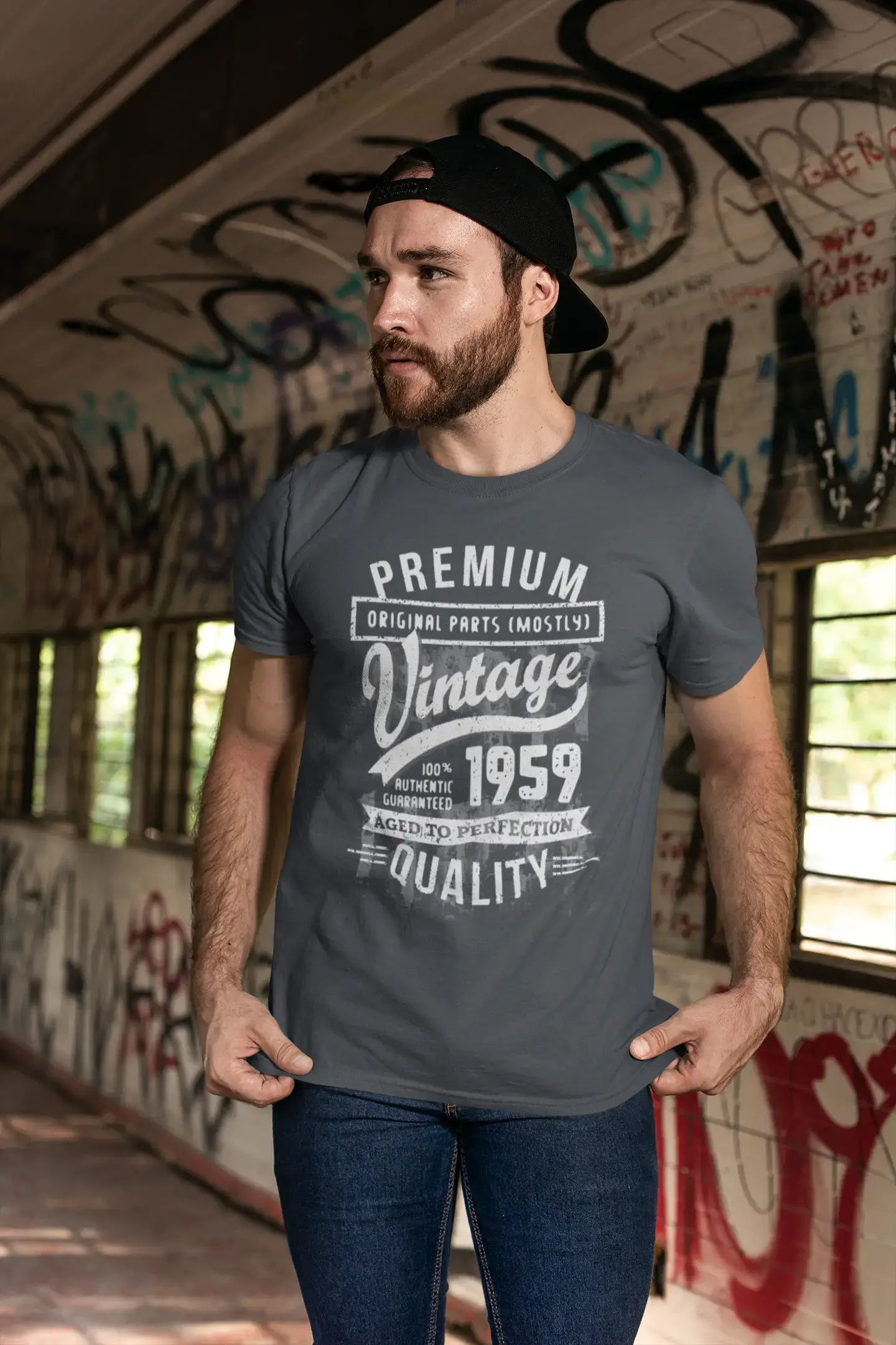 Ultrabasic - Homme Graphique 1959 Aged to Perfection T-Shirt - Cadeau d'anniversaire pour 60 Ans