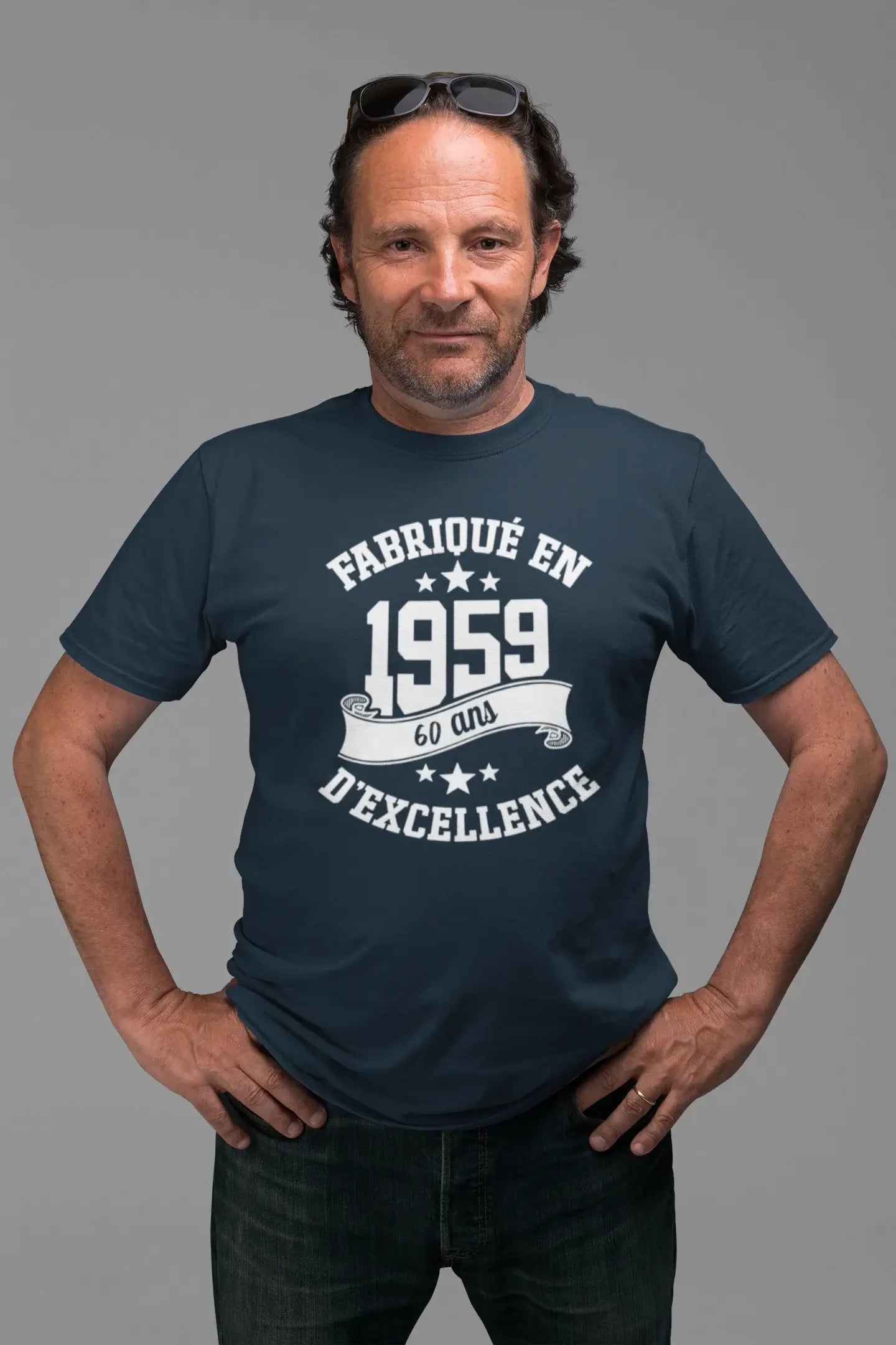 ULTRABASIC - Fabriqué en 1959, 60 Ans d'être Génial Unisex T-Shirt Gris Souris