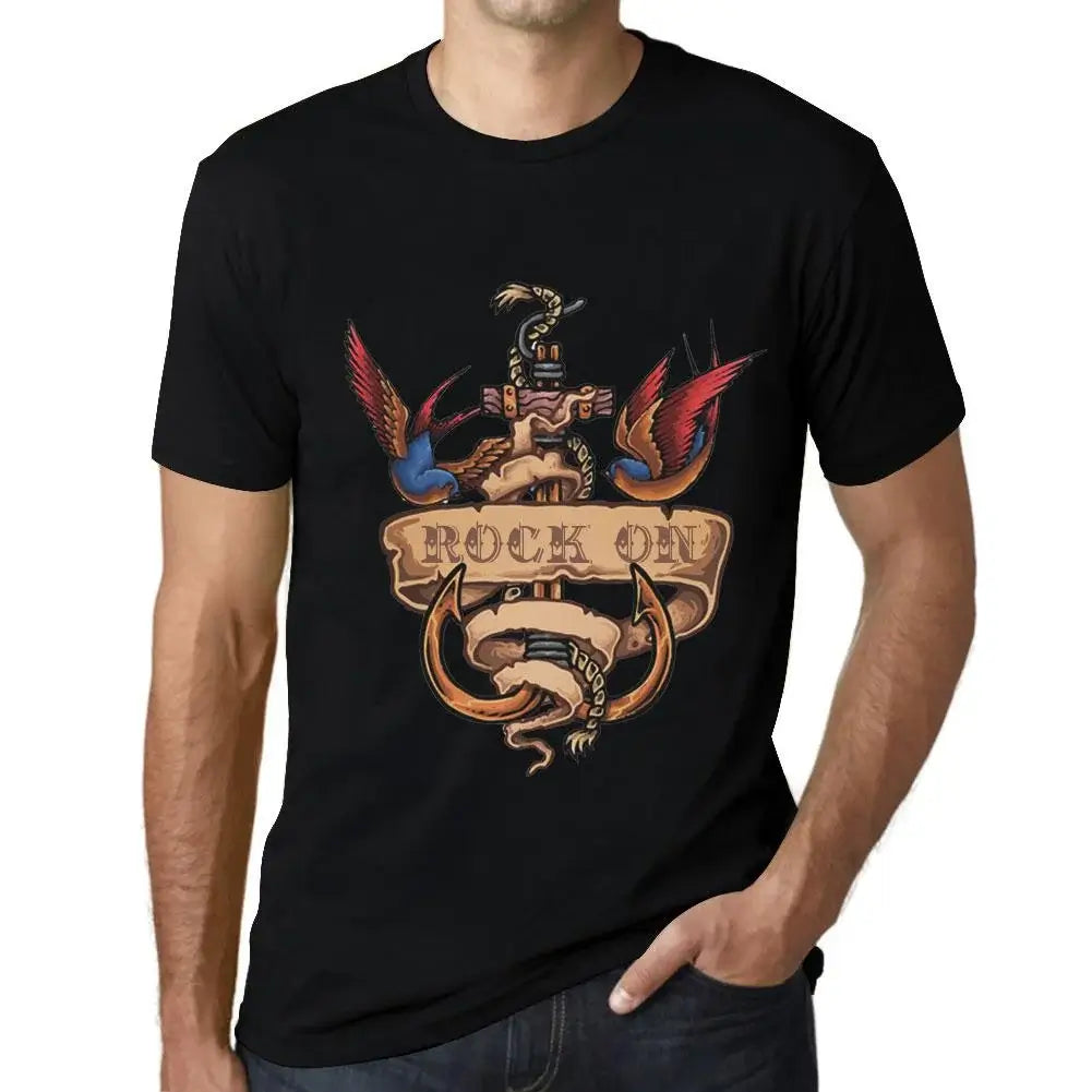 Men's Graphic T-Shirt Anchor Tattoo Rock On Eco-Friendly Limited Edition Short Sleeve Tee-Shirt Vintage Birthday Gift Novelty