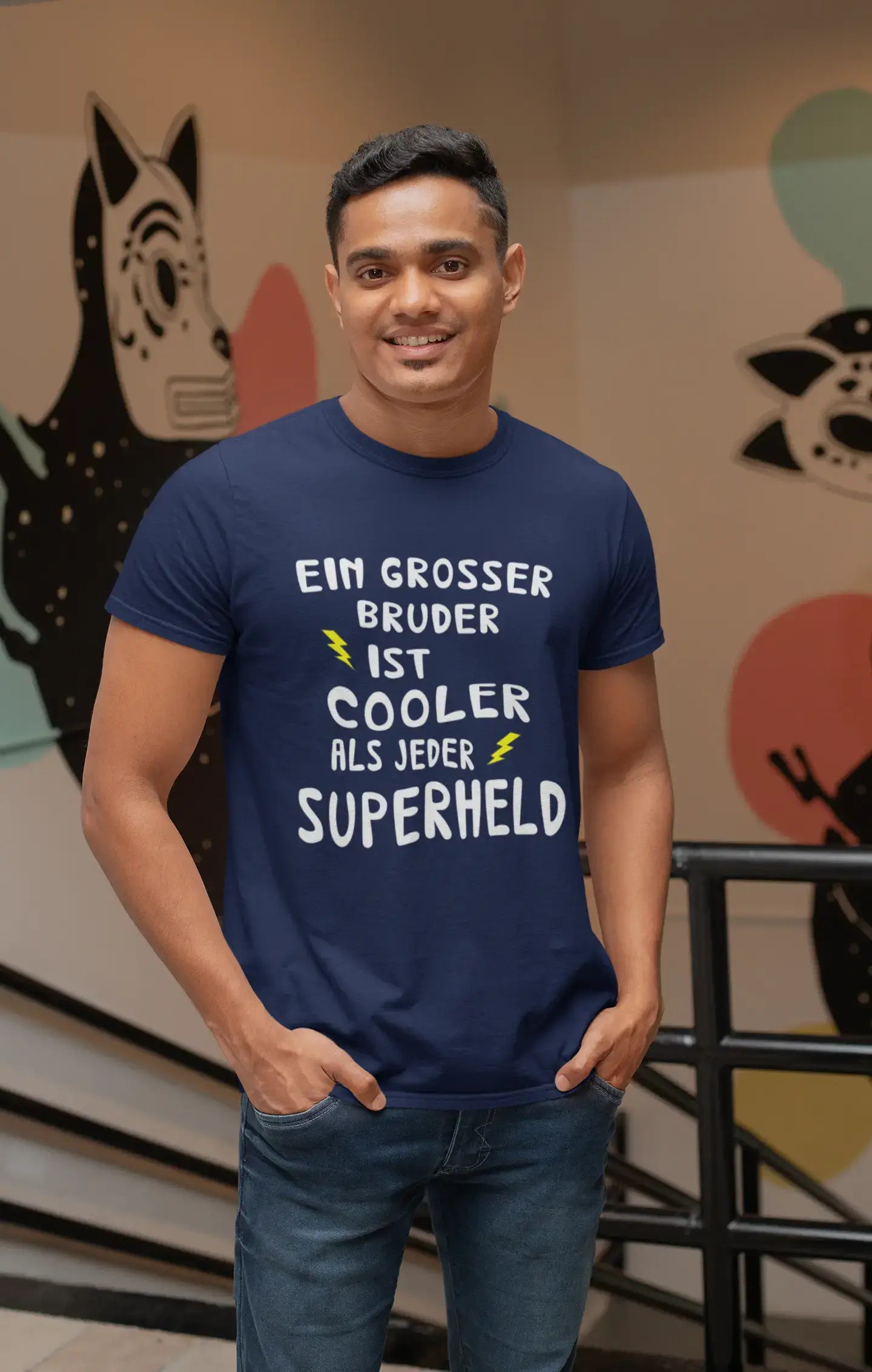 Men's Graphic T-Shirt Grosser Bruder Cooler Superheld Idea Gift