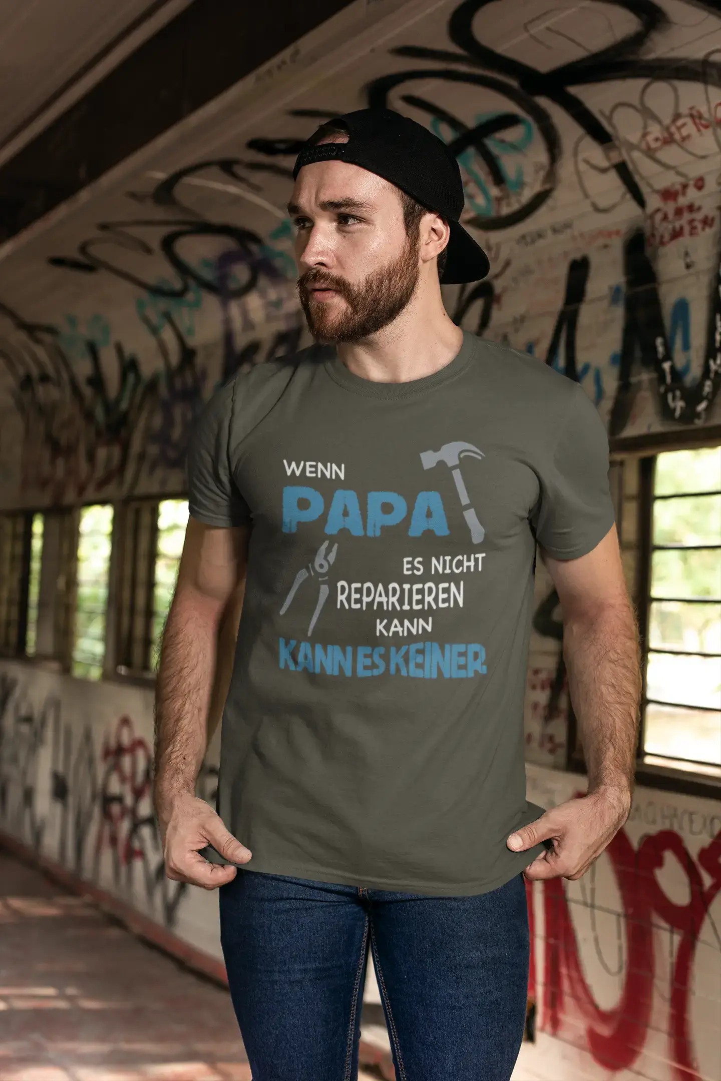 Men's Graphic T-Shirt Wenn Papa es Nicht Reparieren kann Gift Idea