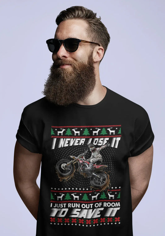 ULTRABASIC Men's T-Shirt I Never Lose It I Just Run Out of Room to Save It - Funny Biker Tee Shirt