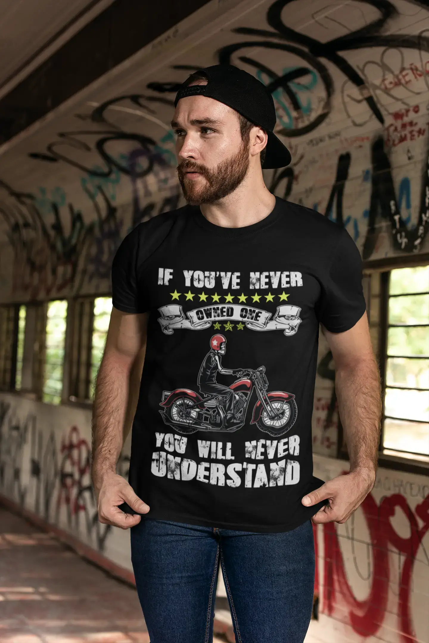 ULTRABASIC Men's T-Shirt If You've Never Owned One You Will Never Understand - Funny Biker Tee Shirt