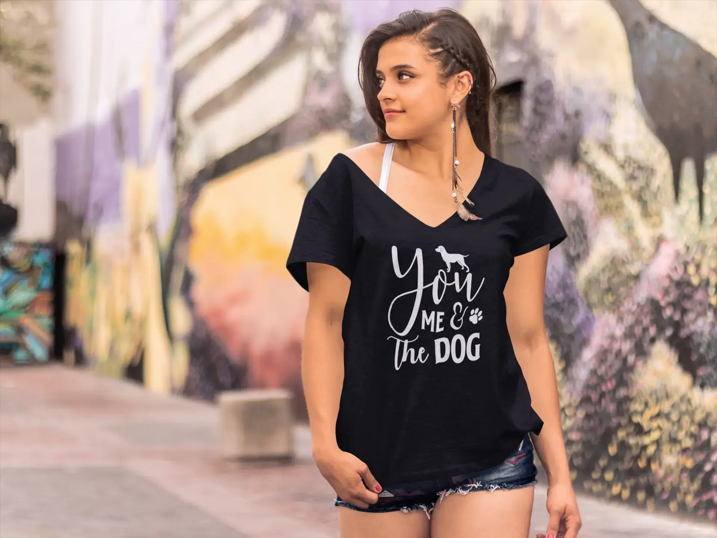 ULTRABASIC Women's T-Shirt You Me and the Dog - Funny Paw Tee Shirt Tops