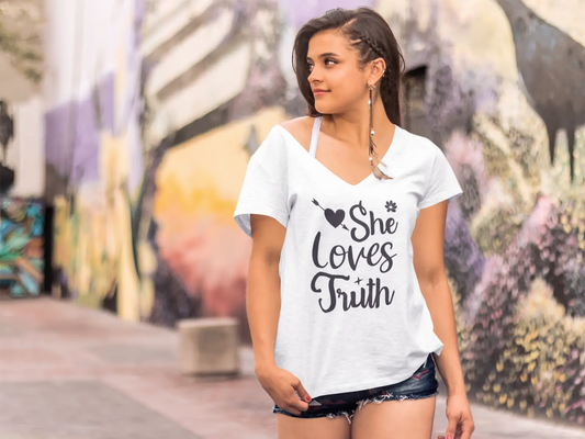 ULTRABASIC Women's T-Shirt She Loves Truth - Short Sleeve Tee Shirt Tops