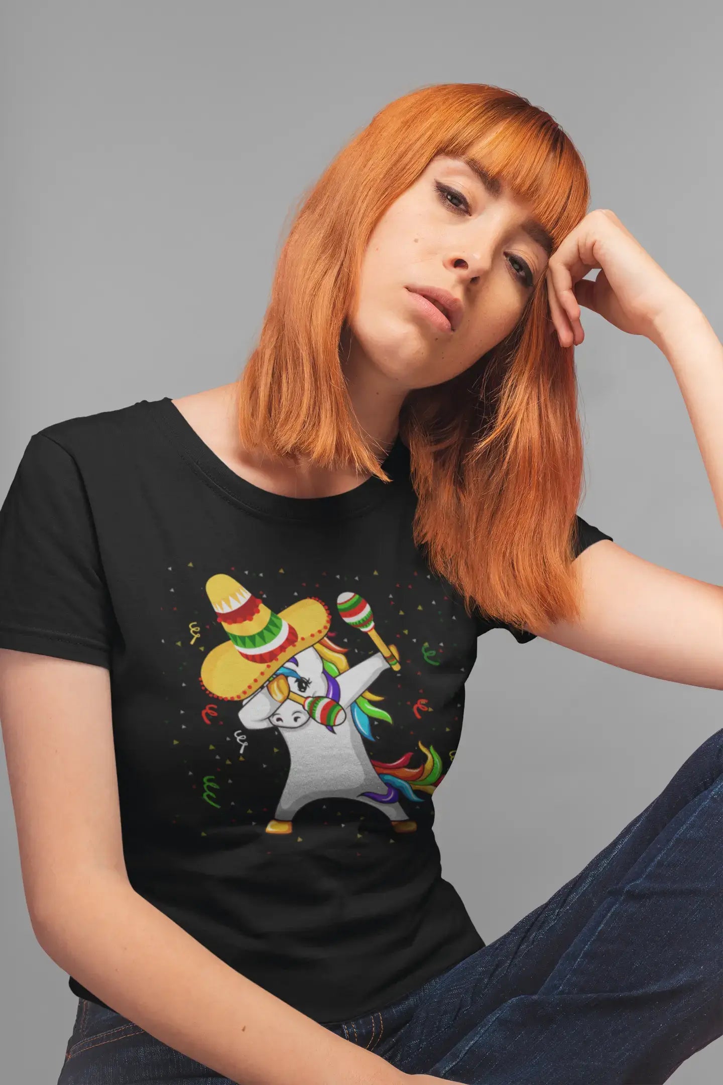 ULTRABASIC Women's Organic T-Shirt Unicorn Cinco de Mayo - Short Sleeve Party Tee Shirt