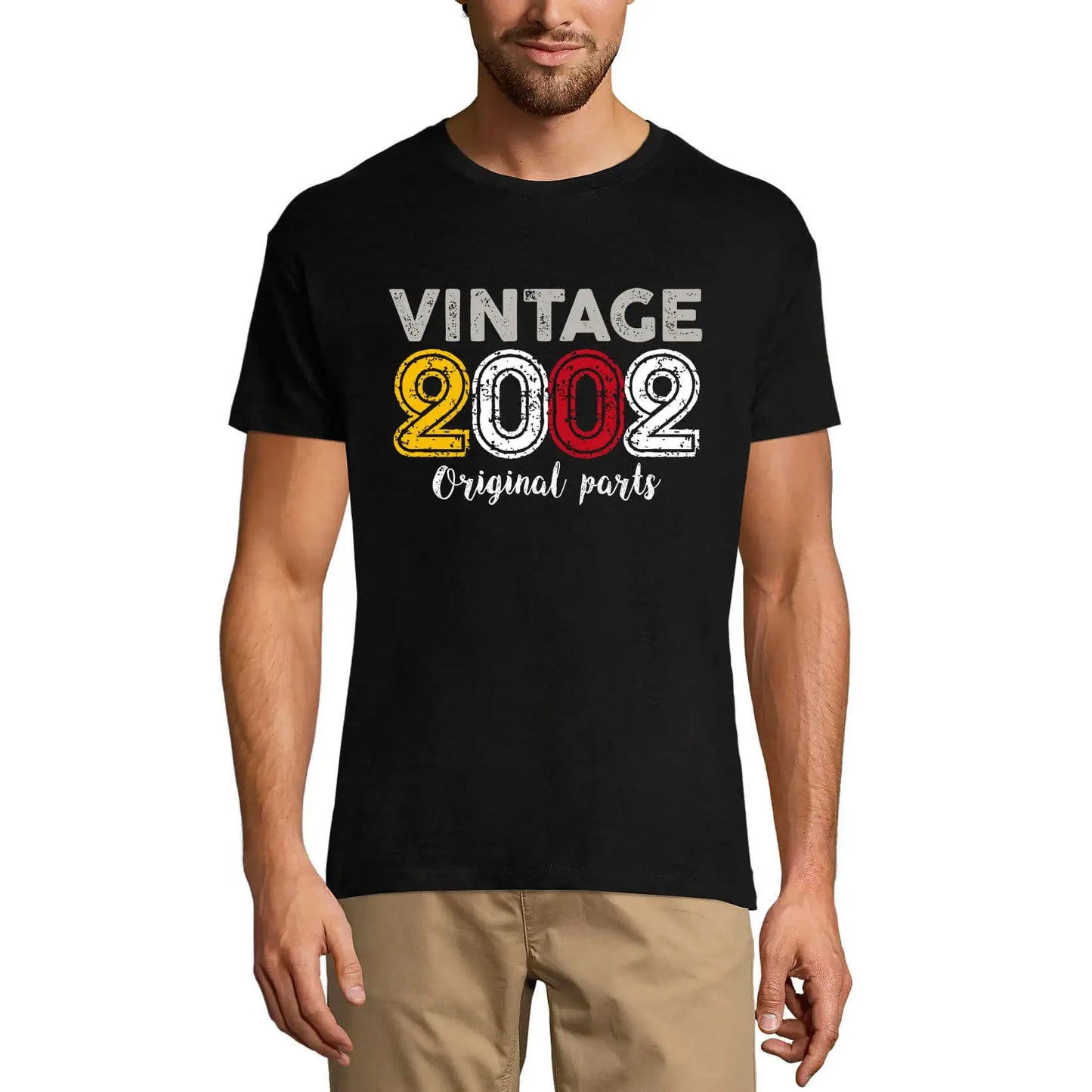 Men's Graphic T-Shirt Original Parts 2002 22nd Birthday Anniversary 22 Year Old Gift 2002 Vintage Eco-Friendly Short Sleeve Novelty Tee