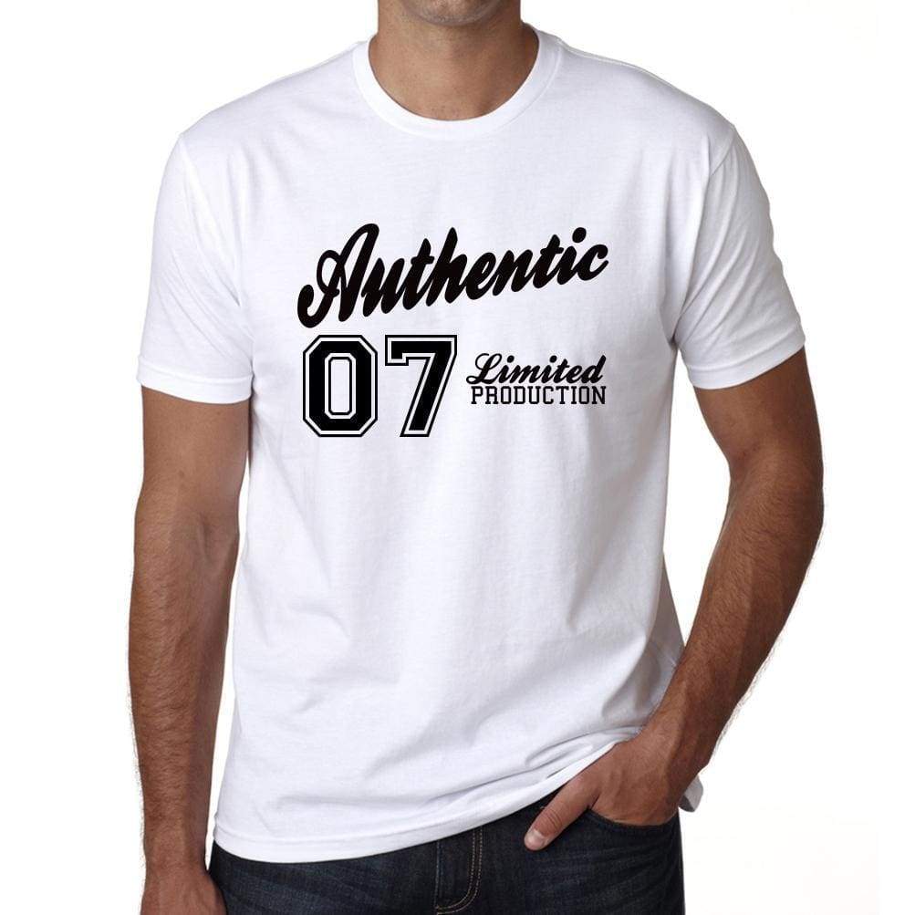 06, Authentic, White, Men's Short Sleeve Round Neck T-shirt 00123 - Ultrabasic